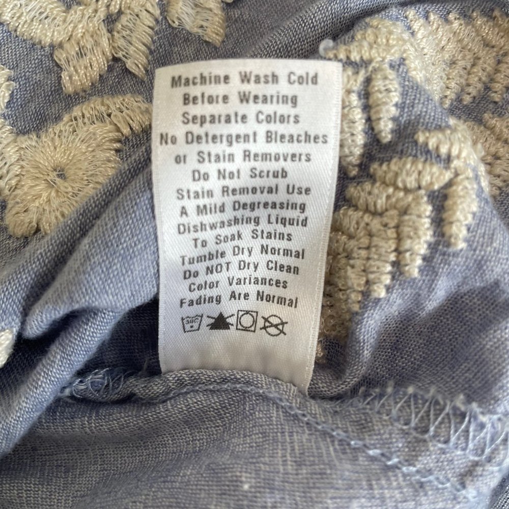 Fresh Produce Organic Cotton Floral Embroidered Top Made in USA - Picture 11 of 11